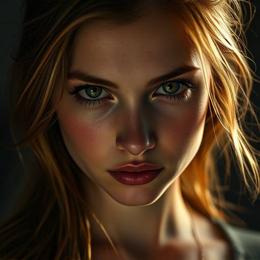 Ritratto di una giovane donna con uno sguardo intenso